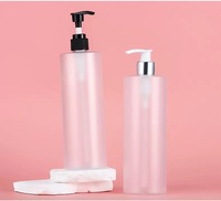 Botella de Plástico PET Esmerilada de 100ml 200ml 300ml 400ml 500ml con Bomba y Tapa de Rosca para Cosméticos, Champú, Acondicionador, Gel de Ducha