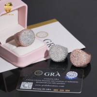 Prix de gros Full Iced Out VVS Moissanite Ring Men Diamond Round Cut 10.1ct Ring Circle Ring