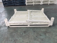 Industrie Pièces Entrepôt De Stockage Pile Métallique Pliable Cage De Stockage Conteneur Pliable Empilable Pliant En Acier Palette Boîte