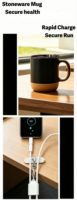 Set de Regalo Ecológico de Corcho: Taza de Gres, Cable de Carga Colgante, Batería Externa, Alfombrilla de Ratón de Corcho Natural, Kit Promocional Corporativo Sostenible