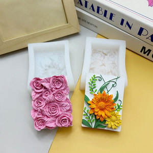 Hình chữ nhật Rose hoa cúc <span class=keywords><strong>Silicone</strong></span> khuôn xà phòng & nến trang trí khuôn mẫu cho Handmade thạch cao giọt bánh công cụ - Product Image 1