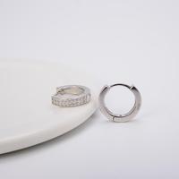 Bijoux fins, boucles d'oreilles créoles pour mariée en zircon cubique, incrustées de pierres brillantes en zircon cubique, mini boucles d'oreilles circulaires, cadeau pour femme