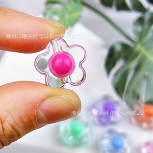 Transparent Flower Acrylic <b>Beads</b> With Inner Color For Jewelry Making DIY Accessories Plum Blossom Shape 12mm - Product Image 3