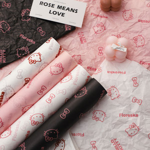 Carta Velina Rosa con Logo Gatto Carino 38g per Confezioni Regalo/Abbigliamento/Bouquet con Adesivo e Scatola per Imballaggio - Product Image 2