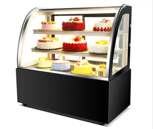 Refrigerador de vidro para exposição de pão e bolo, refrigerador de temperatura única Ce Candy Deserto Chocolate
