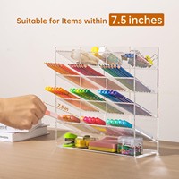 Boîte de rangement pour marqueurs acryliques personnalisée, organisateur de bureau transparent, design incliné, crayons d'aquarelle pour enfants, cosmétiques