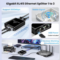 Divisor Ethernet de 1000Mbps, Divisor de Internet LAN RJ45, HUB para 1/2/3/4 Redes, PC, Laptop, Router, TV-Box, Conmutadores de Red Digitales