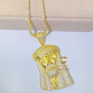 Prêt à être expédié, offre spéciale, buste bas hip hop xl pièce de jésus en argent grande pièce de jésus pendentif - Product Image 2