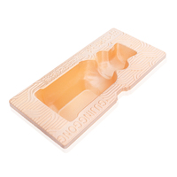 Emballage en blister rectangulaire coloré, écologique, jetable, avec finition en velours floqué, matériau PET/PVC, qualité alimentaire