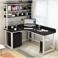 Mini bureau d'ordinateur de luxe bleu pour PC, avec armoire et chaise, idéal pour le télétravail confortable à domicile, style européen.