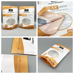 Biểu tượng tùy chỉnh in cấp thực phẩm Mylar đứng Dây Kéo Túi Thiết kế mở cửa sổ doypack Túi mùi bằng chứng bao bì - Product Image 2