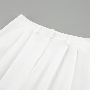 Özel yeni beyaz yüksek bel pantolon moda çok yönlü basit günlük pantolon düz gevşek sonbahar kadın giyim - Product Image 6