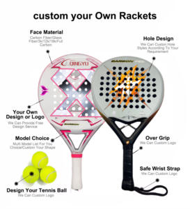 Raqueta de Tenis Innovadora de Fibra de Carbono con Forma de Diamante, Marca Personalizada, Empuñadura de Eva 12K, Pala de <span class=keywords><strong>Playa</strong></span>, Nueva Raqueta Profesional - Product Image 2