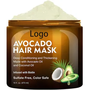Hot Sale Private Label Organic Vegan Hair Treatment Mask Keratin Coconut Avocado Hair Mask for Dry Damaged Hai