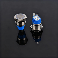 Interrupteur à bouton-poussoir en acier inoxydable IP65 de 12 mm, 12 V, borne à vis, étanche pour tableau de commande électrique