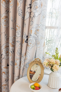 <span class=keywords><strong>Tende</strong></span> Oscuranti 100% Poliestere <span class=keywords><strong>con</strong></span> Motivo Floreale per Camera da Letto, <span class=keywords><strong>Tende</strong></span> <span class=keywords><strong>con</strong></span> Occhielli Beige <span class=keywords><strong>con</strong></span> Stampa <span class=keywords><strong>Rose</strong></span> e <span class=keywords><strong>Tende</strong></span> Trasparenti Abbinate - Product Image 5