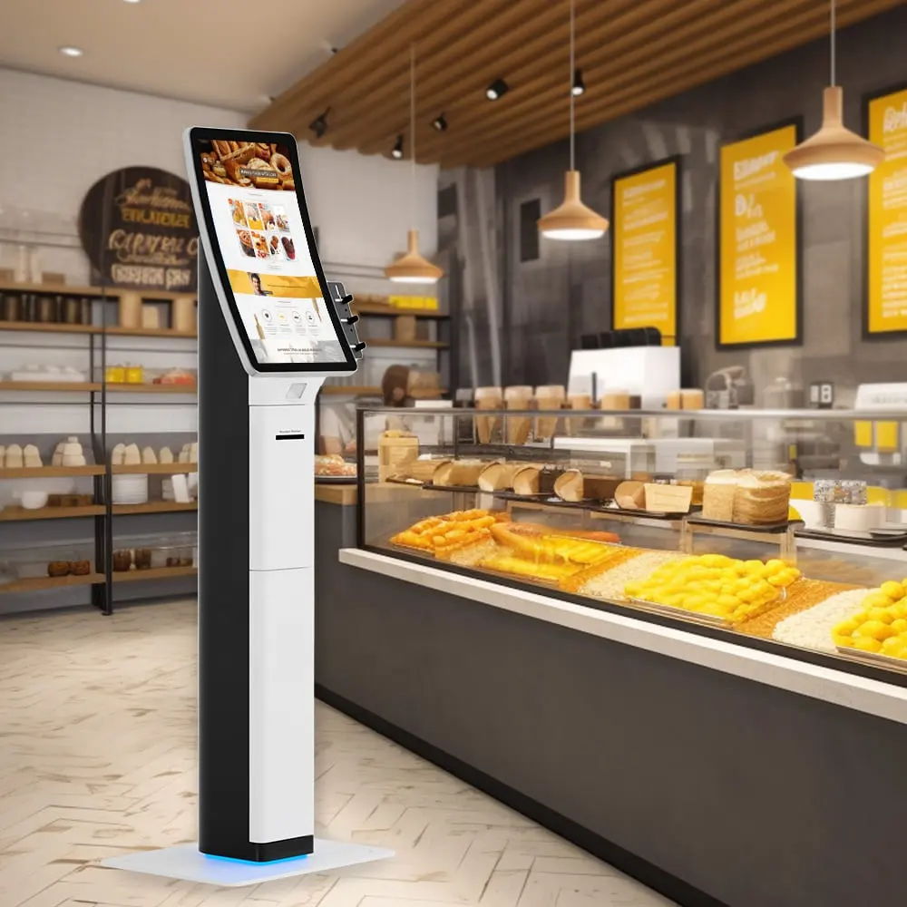 Nfc kavisli ekran termal yazıcı kiosk self-service kiosk ile 23.6 inç dokunmatik panel pc android ödeme kiosk tasarım fikirleri