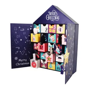 12/24/28 Days Christmas Tree Advent Calendar Packaging Box Made Of Kraft Paperboard Hard Paper Embossed With Stickers
