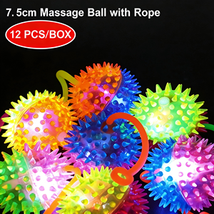 Balle en plastique à picots lumineuse et scintillante, souple, compressible, élastique, à remontée lente, pour la décompression au bureau, jouet anti-stress - Product Image 5