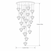 Lustre suspendu en cristal artistique personnalisé, LED, garantie de 2 ans, protection des yeux, pour salon - Prix d'usine en gros