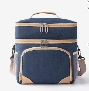 Sac à déjeuner isotherme épais et écologique en tissu Oxford pour pique-nique, utilisation humide/sèche, pour le rangement des aliments frais, à porter en bandoulière - Product Image 1