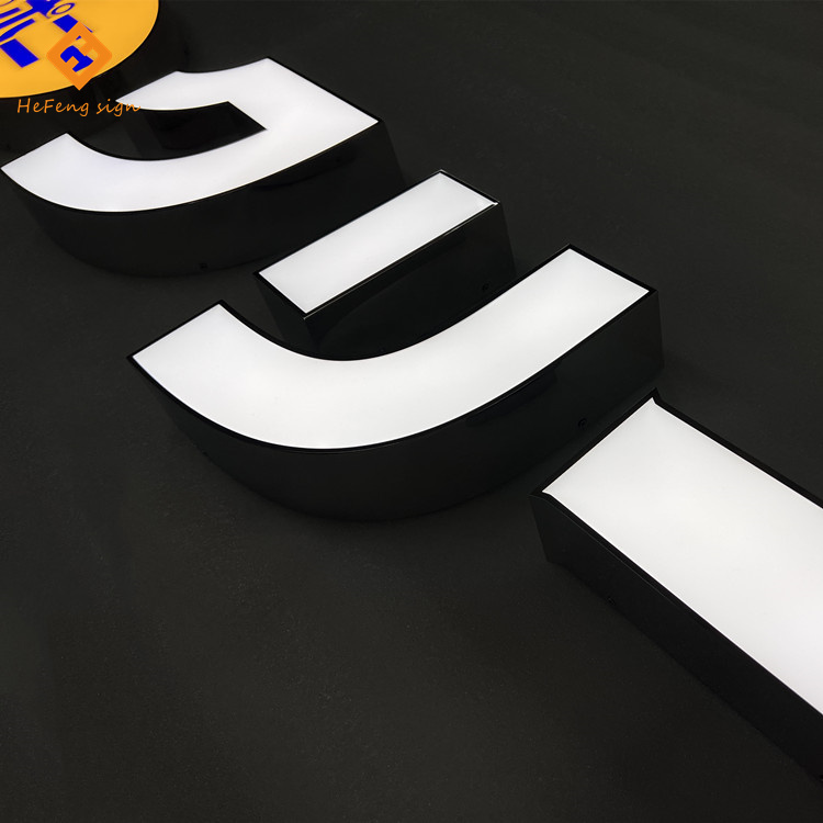 Высокое качество, нержавеющая сталь, светящиеся буквы 3D, магазин магазина, бренд, изготовленный на заказ светодиодный логотип, знак