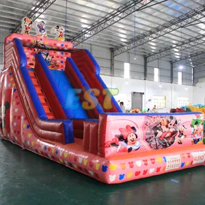 Lớn MICKEY MOUSE in Inflatable khô ướt Jumper Bouncer với trượt leo núi với Blower