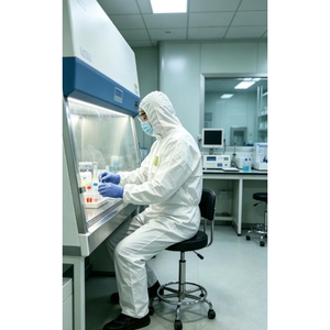Combinaison <span class=keywords><strong>de</strong></span> protection jetable Tyvek 400 Type 5/6 pour laboratoire, centre <span class=keywords><strong>de</strong></span> tests médicaux, matières dangereuses, équipement <span class=keywords><strong>de</strong></span> protection individuelle réutilisable - Product Image 2