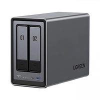 Serveur de stockage réseau domestique 2 baies NAS Intel N100 Quad Core 8GB DDR5 RAM M.2 NVME SATA HDD SSD 2.5GbE RJ45