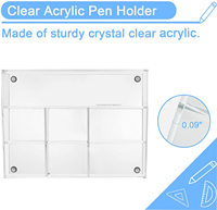 Acrylique porte-stylo Transparent bureau étagère de rangement 7 compartiments bureau porte-crayon bureau stockage école art maison fournitures