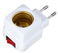 Ampoule à LED E27, support de base de prise, adaptateur de prise UE, interrupteur marche/arrêt