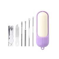 Lot de 6 coupe-ongles cylindriques en acier au carbone et kit de cure-oreilles rotatifs en spirale pour le nettoyage des oreilles - Vente en gros