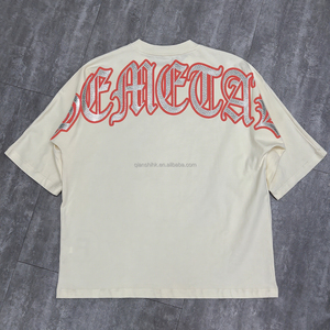 Camiseta Personalizada con Cuello Redondo y Hombros Caídos, Fabricación de Camisetas Cuadradas 100% Algodón, Camiseta de Alta Calidad con Pedrería, Camisetas Extra Grandes para Hombre - Product Image 4