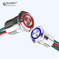Interrupteur à bouton-poussoir en acier inoxydable 304/316 étanche avec revêtement époxy 12 mm pour stations de recharge de véhicules électriques et bornes EVSE
