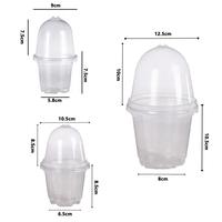 Pots de pépinière transparents en PET de 3,5, 4, 5 et 6 pouces, pots à graines de jardin, pots de pépinière avec dômes d'humidification