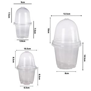 Pots de pépinière transparents en PET de 3,5, 4, 5 et 6 pouces, pots à graines de jardin, pots de pépinière avec dômes d'humidification - Product Image 3