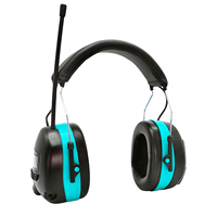 Ambledom AM/FM/DAB Radio Pengurang Kebisingan Berkebun Sumber Audio Penyiang Gulma Telepon Nirkabel Multimedia Tipe Headband Earmuff ABS