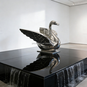 Полированная стальная скульптура лебедя на заказ, водный объект, декор для зоопарка/сада (услуги OEM/ODM) - Product Image 3