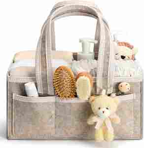 Organizador de Almacenamiento Portátil <span class=keywords><strong>para</strong></span> Guardería, de Fieltro Blanco y Algodón, con Asa, <span class=keywords><strong>para</strong></span> Bebés Niñas y Niños, Fácil de Transportar, <span class=keywords><strong>para</strong></span> Pañales y <span class=keywords><strong>Cambiador</strong></span> - Product Image 4