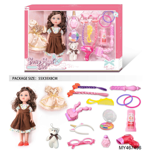 Poupée de mode pour bébé fille de 14 pouces, jeu de beauté, ensemble de <span class=keywords><strong>maquillage</strong></span>, accessoires de jeu, petite poupée princesse avec vêtements, robe - Product Image 6