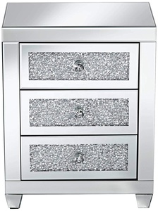 Wholesale New Modern Simple <strong>Silver</strong> <strong>Bedside</strong> Cabinet Bedroom Furniture Mirror Side <strong>Table</strong> with Drawer High Quality Cupboard - Product Image 2