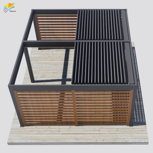 Pérgola de Jardín Impermeable con Techo Ajustable, Pérgola Motorizada de Aluminio para Exteriores con Protección Contra Mosquitos - Product Image 5