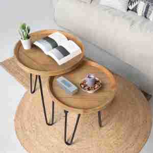 Foldable sofa side <b>table</b>, trendy <b>small</b> <b>table</b>, living room coffee <b>table</b>, simple round <b>table</b> for home use, bedroom mini bedside - Product Image 2