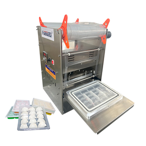 Bán tự động đồ uống bữa ăn thực phẩm khay niêm phong máy tính để bàn điện nhiệt niêm phong máy đóng gói cho bánh bao và hoành thánh - Product Image 1