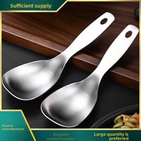 Cuillère à riz en acier inoxydable avec trou de suspension pour soupe, bouillie, nouilles – Ensemble de cuillères de service pour la maison et la restauration