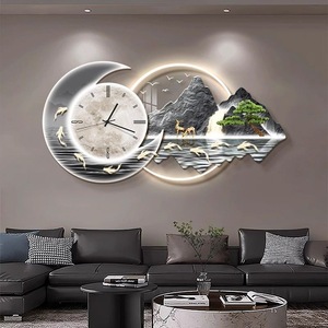 Quadri Decorativi di Alta Gamma per Soggiorno, Orologio con Incisione Acrilica, Decorazione Moderna di Lusso, Dipinto Artistico da Parete con LED - Product Image 1