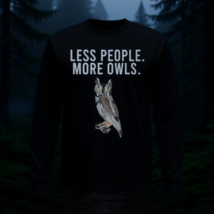 Less People More Owls Western Screech Owl Camiseta de manga larga - Product Image 3