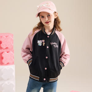 2025 Autumn Baseball Coat for Girls New for <strong>Hello</strong> <strong>Kitty</strong> Casual Sports <strong>Jacket</strong> with Embroidery Outerwear for Little Girls - Product Image 3