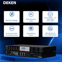 Amplificador de Potencia Digital Comercial Multifuncional DEKEN DTA-2300, 100V 300W*2 Canales 4 Ohmios Clase D, Mezclador de Audio PA