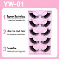 10 paires de faux cils synthétiques 3D réutilisables, cils complets semi-faits à la main, bande noire, deux styles